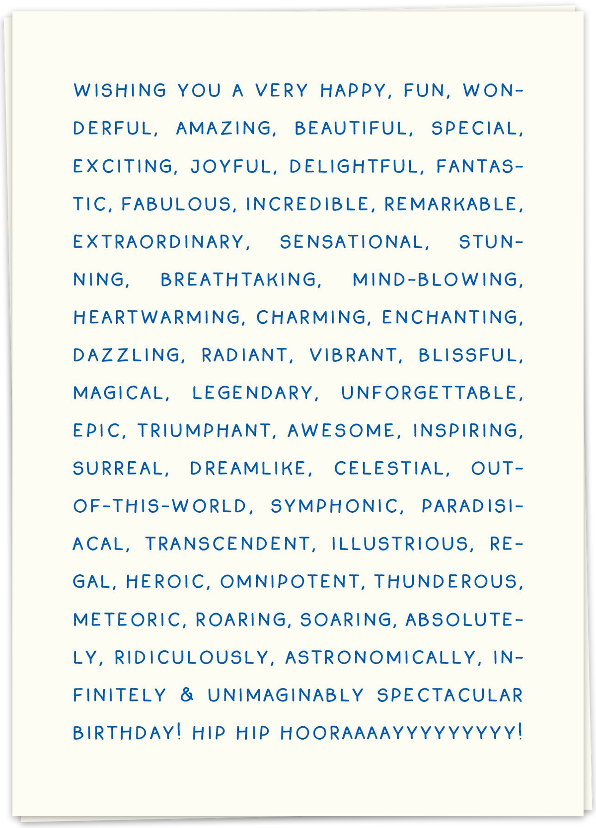 Greeting Card "Adjectives Birthday"