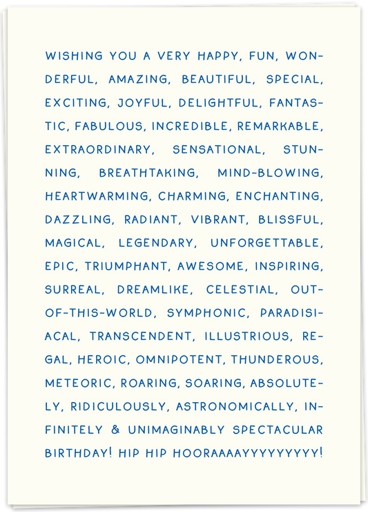 Greeting Card "Adjectives Birthday"