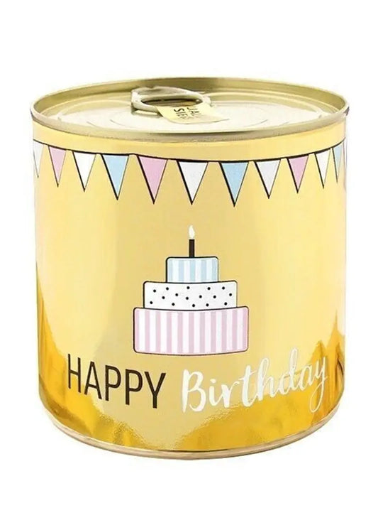 Happy Birthday Brownie Cake in a Gold Tin 140g